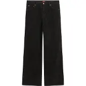 Superdry für Damen. W7011108A Mitteltaillierte Cordhose mit weitem Bein Schwarz (30/32), Lässig, Baumwolle