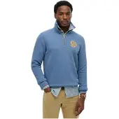 Superdry für Herren. M2014475A Sweatshirt Neon Half Zip Track blau (XL), Lässig, Baumwolle