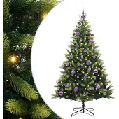 vidaXL Künstlicher geflammter Weihnachtsbaum 150 LEDs Grün 150 cm