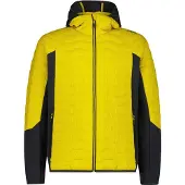 CMP wasserabweisende Herren Primaloft Hybrid Jacke mit Kapuze gelb 52