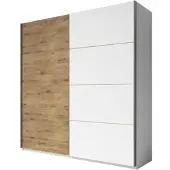 Masseno Schiebetürenschrank GALASSIA 270/210/61 cm 2-türig Schlafzimmer Schrank Kleiderschrank Weiß