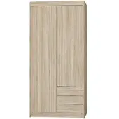 Masseno Drehtürenschrank ELENORA 90 cm Kleiderschrank Schlafzimmer Schrank 2-türig Sonoma Eiche