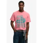 Superdry für Herren. M1012360A Roadside Trade Lose T-shirt rosa (L), Lässig, Baumwolle, Kurzarm