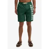 Superdry für Herren. M3010268A Logo 19 Boardshort grün (L), Strandbekleidung, Recyceltes Polyester
