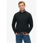 Superdry Strickpullover "ESSENTIALS COTTON JUMPER" aus Baumwolle, Relaxed Fit, mit Rundhalsausschnitt, melierte Optik