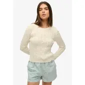 Superdry für Damen. W6110685A Essentials Schlanker beiger Pullover (XS), Lässig, Acryl