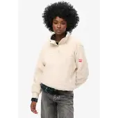 Superdry für Damen. W2012372A Super Henley beige Vlies (L), Lässig, Polyester