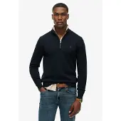 Superdry Troyer "ESSENTIALS COTTON HALF ZIP" aus Baumwolle, Slim Fit, hochschließender Kragen mit Reißverschluss