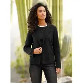 HEINE Blusenblazer "Strickblazer Strickblazer mit Taschen", Damen, Gr. 34, schwarz, Strick, , Sportlich, Blazer Blusenblazer