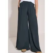 Cecil High Waist Wide Leg Hose im Loose Fit Palm Breeze Green XL