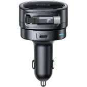 Baseus USB-A/USB-C-Kfz-Ladegerät mit einziehbarem USB-C-Kabel, 60 W – Schwarz
