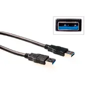 ACT SB3005, 5,00 m, USB A, USB A, Stecker/Stecker, 5 Gbit/s, Schwarz