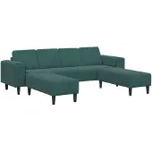 vidaXL Wohnzimmer Couch 3 stk. Dunkelgrün
