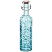 Bormioli Rocco Trinkflasche "Oriente Glasflasche 1,0 l mit Bügelverschluss", blau, H:32,4cm, Glas, Trinkflaschen, Trinkflasche, aus Glas, ideal für Vorrat, Servieren oder Selbstgemachtes