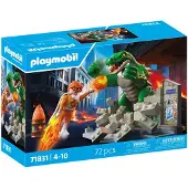 Playmobil Konstruktionsspiel: Held Kämpft Gegen Die Riesenechse
