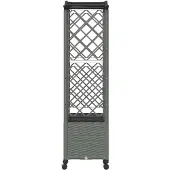 vidaXL Hochbeet mit Rankgitter und Dach Hellgrau 163 x 40 x 144 cm PP