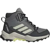 Adidas Wanderschuh TERREX "AX4R MID RAIN.RDY", Jungen, Gr. 34, grau (grau four, dual gelb, carbon), Synthetik, Textil, Schuhe Wanderschuh, wasserdicht
