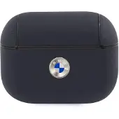 BMW BMAPSSLNA AirPods Pro Hülle marineblau Echtleder Silbernes Logo