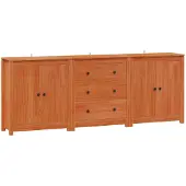 Syfax Sideboard 3 stk. Wachsbraun 210 x 35 x 80 cm