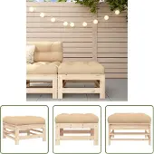 The Living Store Gartenhocker mit Kissen Massivholz Kiefer