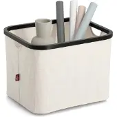 Zeller Aufbewahrungskorb PRESENT "Aufbewahrungskorb, Polyester/Bambus", beige (creme), B:40,5cm H:30cm T:33cm, Polyester, Aufbewahrungsboxen, Aufbewahrungskorb, creme/schwarz, ca. 40,5x33x30 cm
