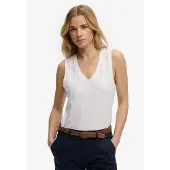 Superdry Tanktop "STUDIOS VEE NECK VEST" aus Baumwollmischung mit Lyocell, Regular Fit, ärmellos