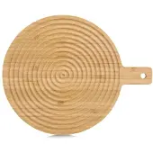 Zeller "Stripes" Schneide- und Servierbrett, Bambus, Robustes Brett mit Rillen ideal zum Schneiden und Servieren, Maße: Ø 30,5 x 2 cm