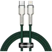 Baseus Cafule, 1 m, Lightning, USB C, Männlich, Männlich, Grün