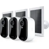 Arlo Überwachungskamera-Paket: 3 essentielle 2K-Kameras + 3 Solarpaneele
