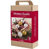 Creativ Company Bastelset Weihnachtskugeln, Glaskugeln mit Glitzer, Material und Anleitung
