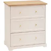 Atmosphera Kommode mit 3 Schubladen MOHEA, 72 x 39 x 81 cm, beige