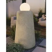 Casa Padrino Luxus Beton Stehleuchte Grau / Weiß H. 128 cm - Gartenleuchte