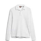 Superdry für Herren. M1110386A Studios Langarm-Poloshirt aus Strick weiß (L), Lässig, Baumwolle, Kurzarm