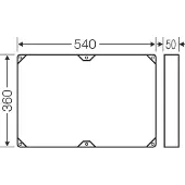 Hensel Kunststoffrahmen Grau Größe 4 - 540x360x50 mm - FP ZR 40