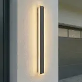 LUCANDE LED Aussenwandleuchte Ilora , schwarz, Edelstahl, Modern, LED Wandleuchte außen