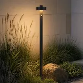 LUCANDE LED-Wegeleuchte Nirella, 100cm, schwarz, CCT, Sensor Nirella, schwarz, Metall, Modern
