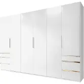 Wimex Kleiderschrank Level Schlafzimmerschrank 300x58x216cm 6-türig weiß 6-türig (18785)