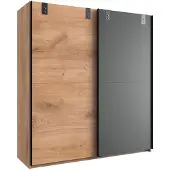 Wimex Kleiderschrank Liverpool Schlafzimmerschrank Plankeneiche graphit Industriedesign Breite wählbar,180cm