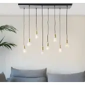 Brilliant schwarzes Reihen Hängelampe | 133 x 110 cm | 8 x E27 max. 60 W | Kabel kürzbar | Metall