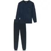 Schiesser Schlafanzug "Comfort Essentials" 2 tlg. mit gestreiftem Oberteil
