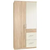 Wimex Kleiderschrank "Click", weiß (struktureichefarben hell, weiß), B:90cm H:199cm T:58cm, Schränke, Kleiderschrank, ohne Spiegel