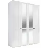 Wimex Kleiderschrank Newport Drehtürenschrank 4-türig 180x58x208cm weiß Spiegel