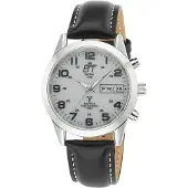 ETT EGS-11436-12L Herren-Armbanduhr, Edelstahl-Gehäuse, Leder-Armband, Solarbetrieb