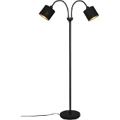 Reality Stehlampe Tommy, schwarz/gold, Höhe 130 cm, 2-flg. Stoff