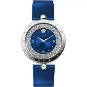 Versace SP Versace VE7900220 Eon silber blau Leder Armband Uhr Damen NEU