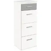 Wimex Schubladenkommode Joker Hochkommode 46x40x121cm weiß beton lichtgrau