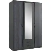 Wimex Kleiderschrank Drehtürenschrank Duo-2 Ausführung wählbargraphit / Digitalprint Steel-Optik