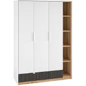 Feldmann-Wohnen Kleiderschrank Torino Schlafzimmerschrank weiß Eiche Castello graphit Breite wählbar
