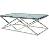 Feldmann-Wohnen Couchtisch Glastisch Zadar A 120x60x40cm Chrom