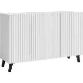 Feldmann-Wohnen Kommode Phuket Sideboard 120x39x76cm 3-türig Farbe wählbar,weiß gerillt